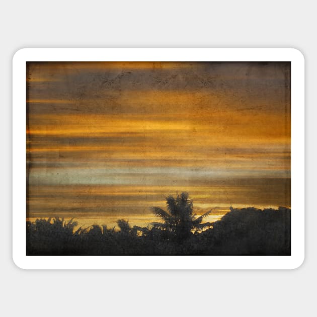 Tropical sunset Sticker by calamarisky